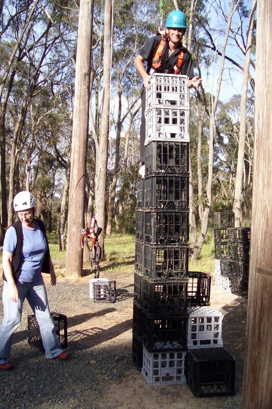 Milk Crate Stacking - Log Cabin Camp Venues