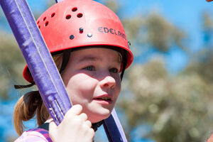 Child on giant swing 