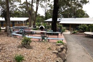 BBQ area at Log Cabin Camp Creswick