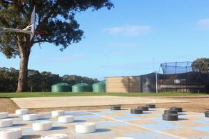 Giant Checkers at Log Cabin Homestead Creswick