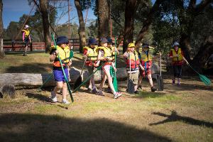 Students getting ready for Canoeing